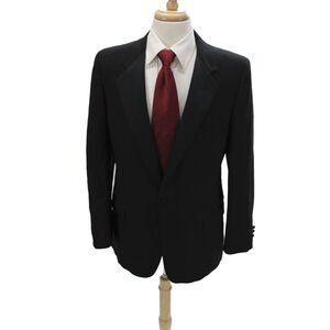 Givenchy Mens Black 100% Wool One Button Jacket Size L